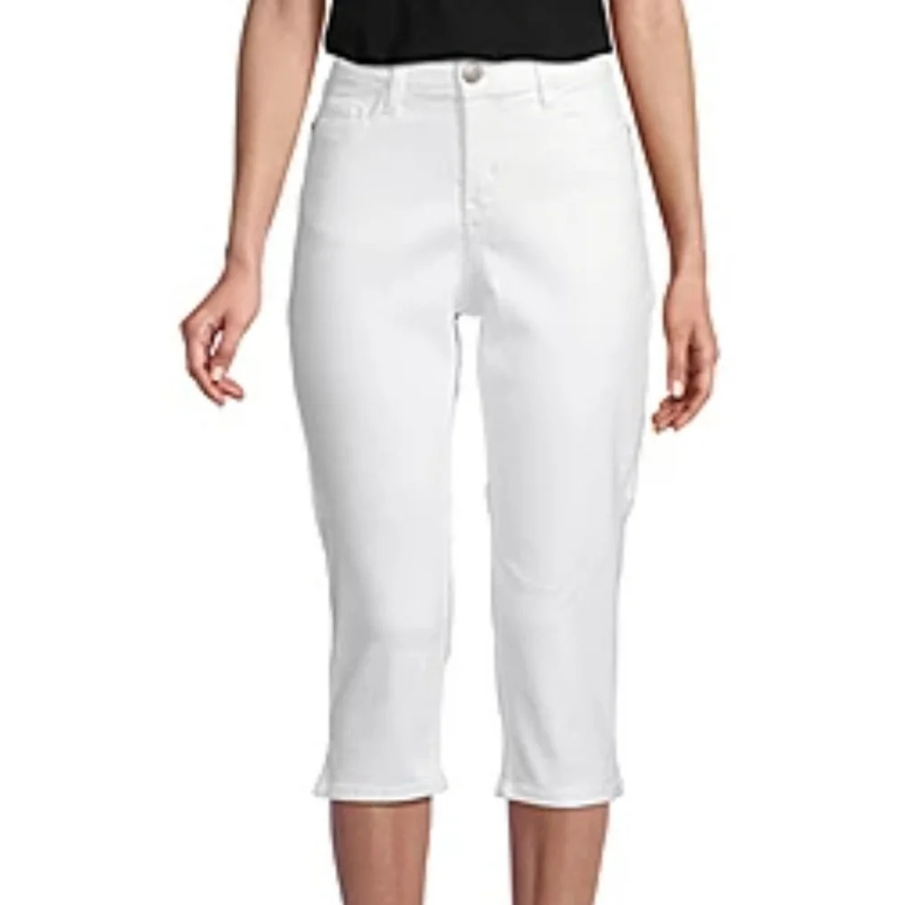 Liz Claiborne White Sara Mid Rise Cropped Pants Size Women's 24W NEW with Tags